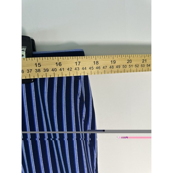 Banana Republic Ryan Fit Striped Dress Pants Straight Navy Blue White Size 10 - Picture 5 of 8